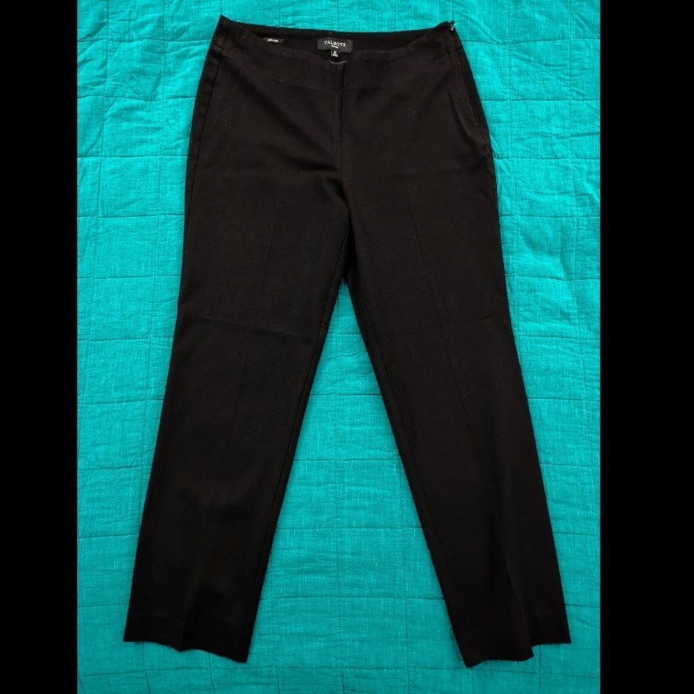 Talbots Black Slacks w/ Side Zipper - Size 8P